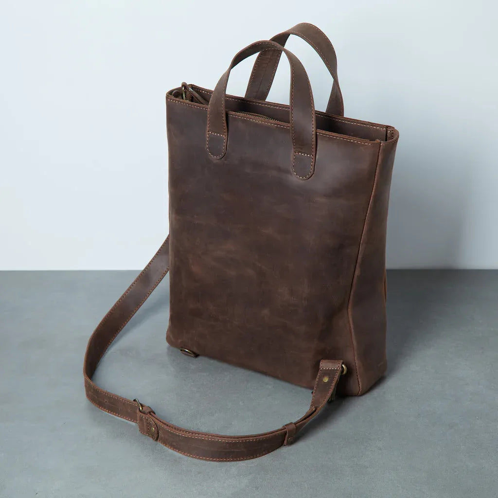 Leather Laptop Convertible Bag Voyager Long - INCARNE® Global