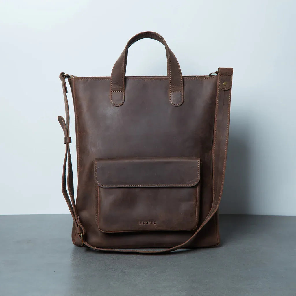 Leather Laptop Convertible Bag Voyager Long - INCARNE® Global