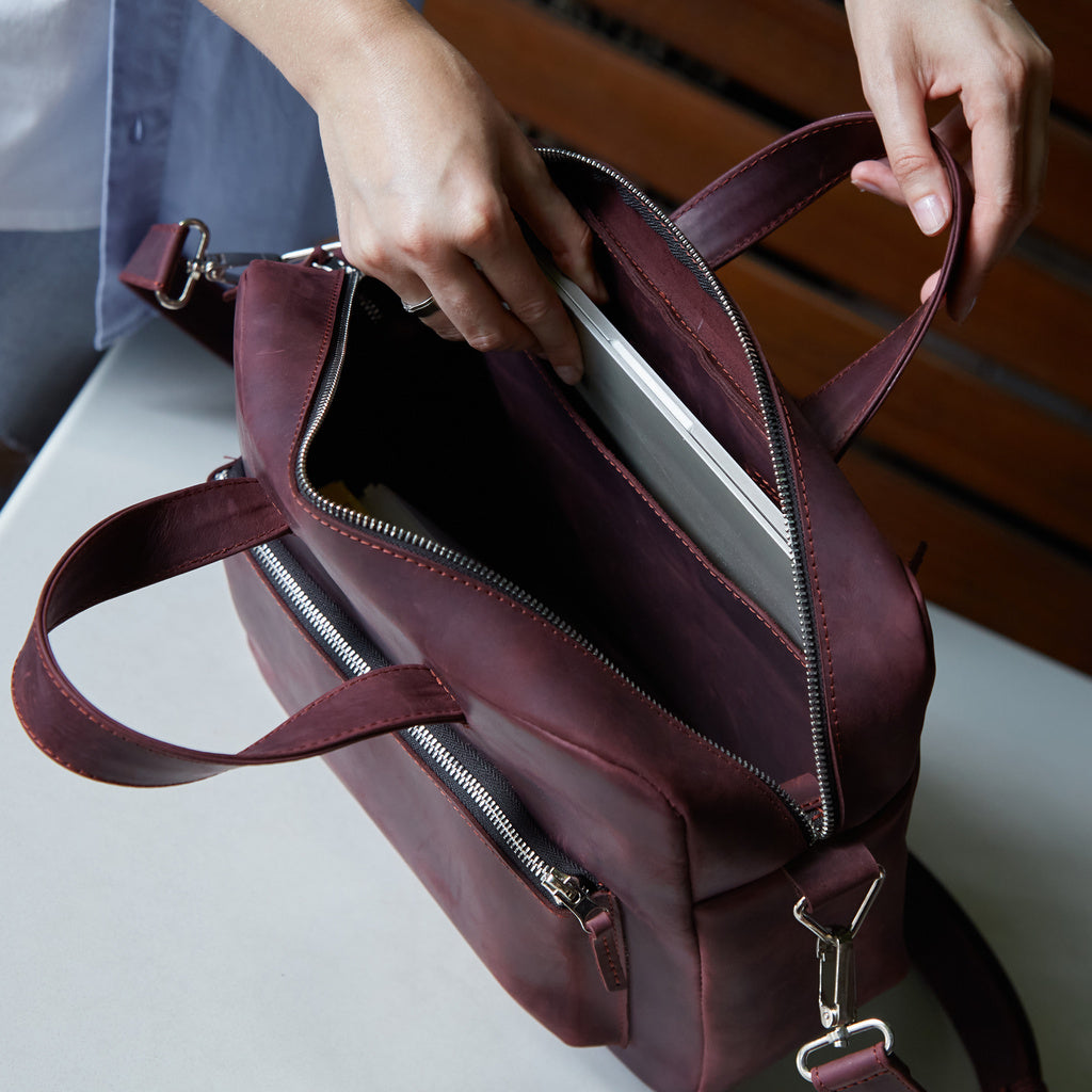 New Traveller Bolso de viaje y diario grande de piel