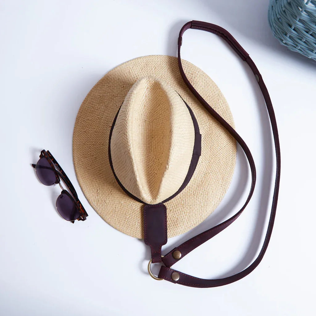 Hat Holder with Belt Made from Vintage Leather Hat Strap - INCARNE® Global