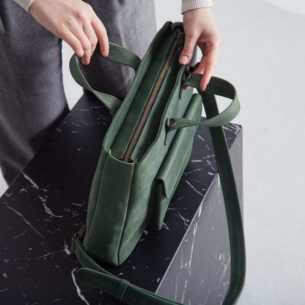 Laptop-Umwandeltasche aus Leder Voyager