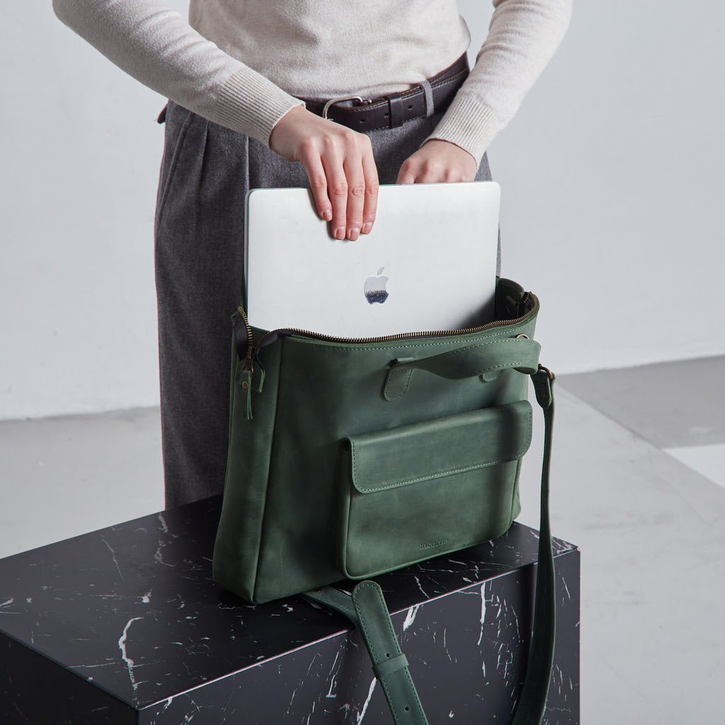 Laptop-Umwandeltasche aus Leder Voyager