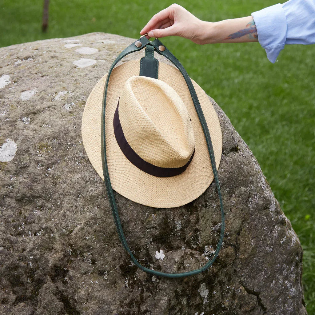 Hat Holder with Belt Made from Vintage Leather Hat Strap - INCARNE® Global