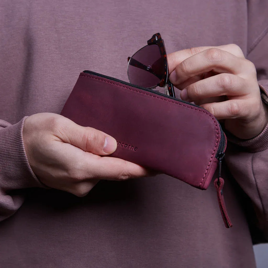 Leaf Leather Eyeglass Case - INCARNE® Global