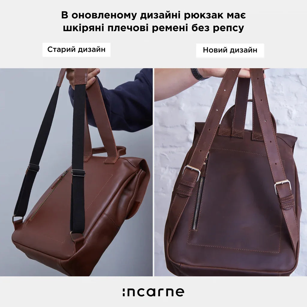 Unia Laptop Backpack in classic leather - INCARNE® Global