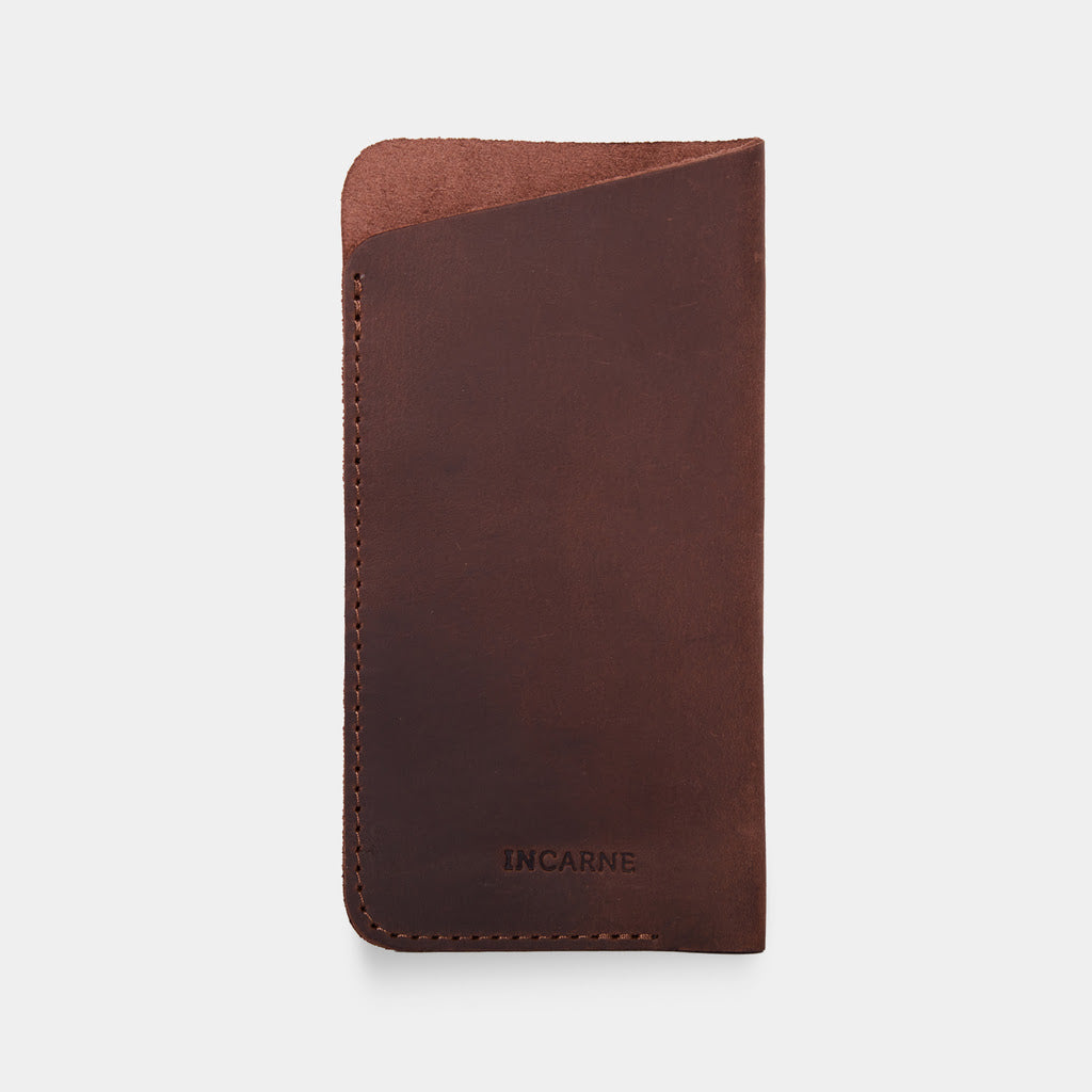 Captura de estuche de anteojos de cuero