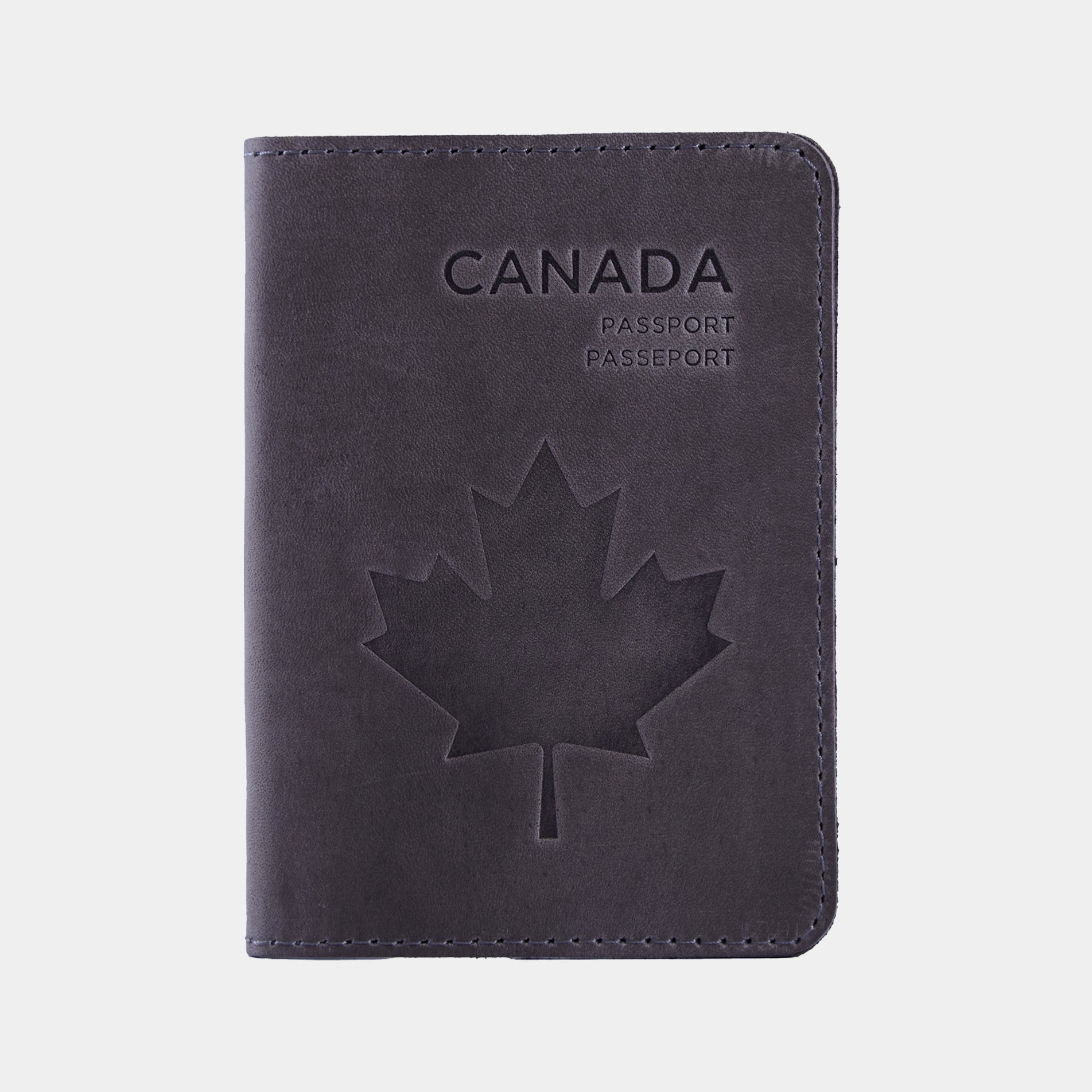 Étui pour passeport avec le symbole national du Canada fabriqué à partir de cuir vintage