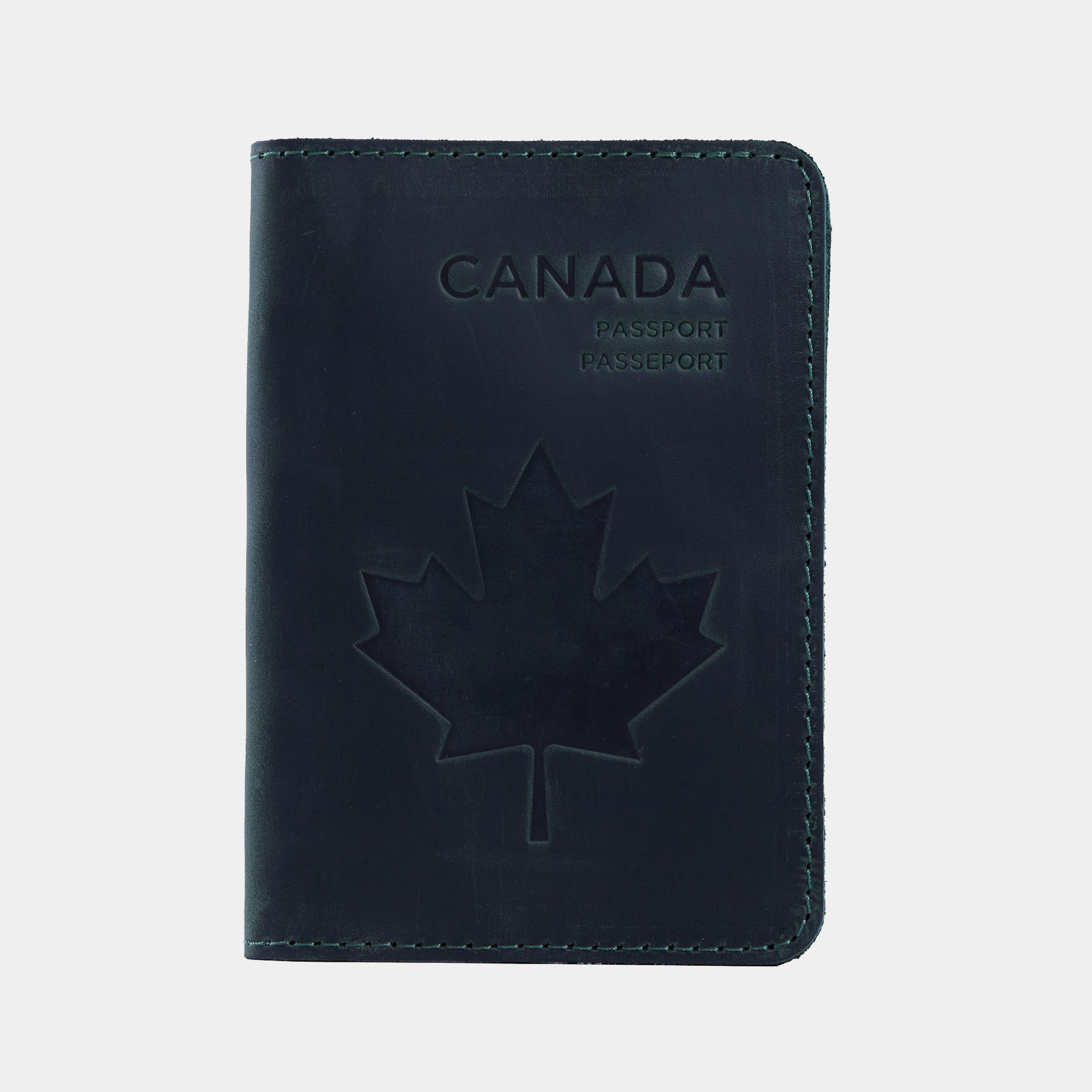 Étui pour passeport avec le symbole national du Canada fabriqué à partir de cuir vintage