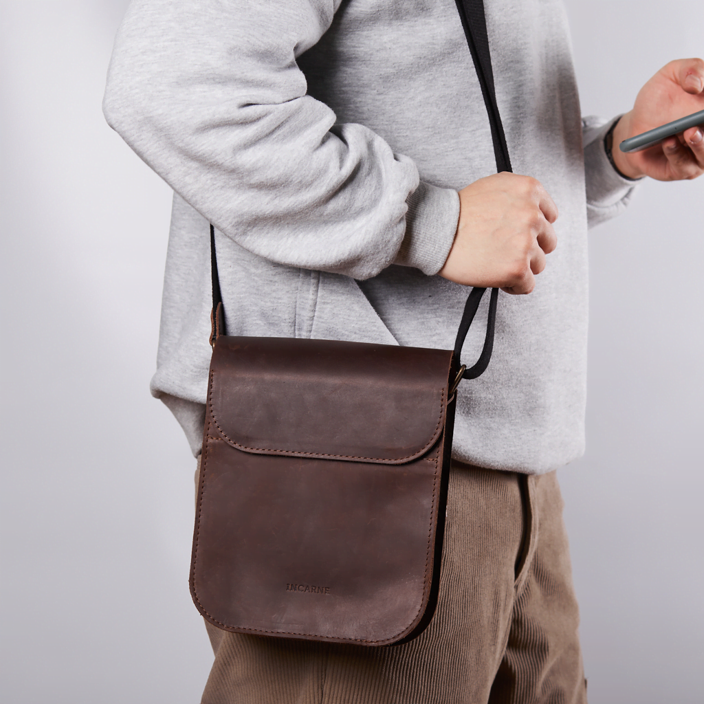 BOLSO DE HOMBRO DE PIEL PARA HOMBRE PORTER