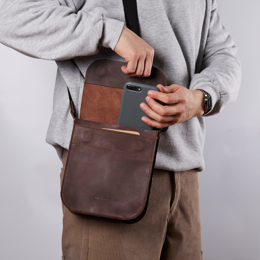 BOLSO DE HOMBRO DE PIEL PARA HOMBRE PORTER