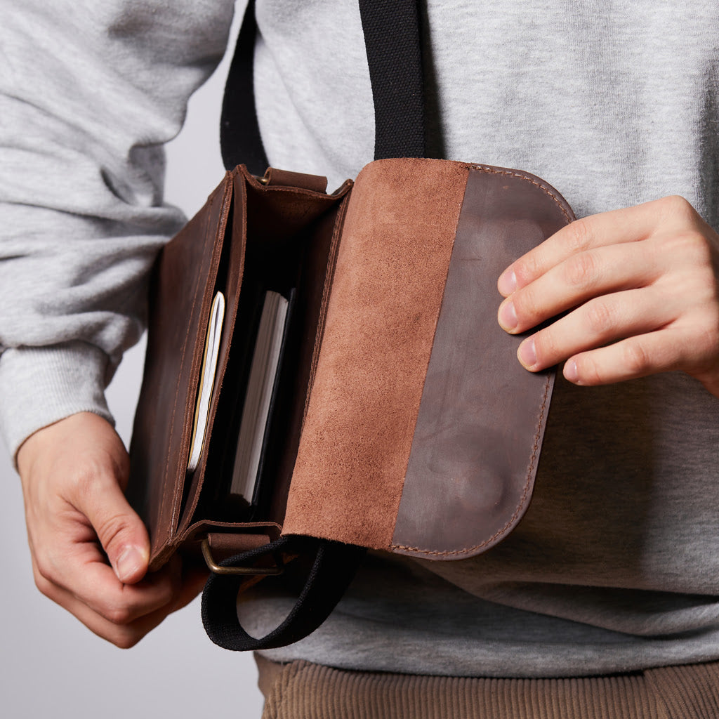 BOLSO DE HOMBRO DE PIEL PARA HOMBRE PORTER