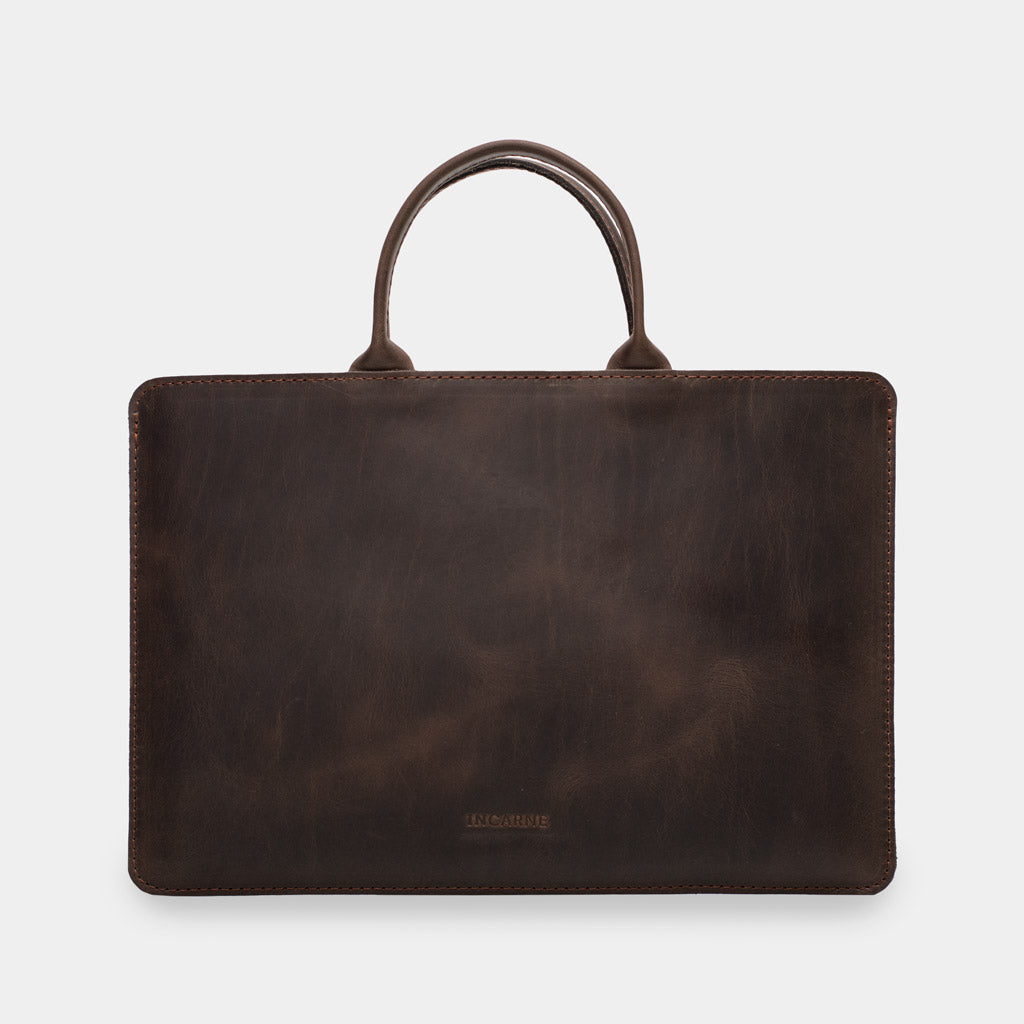 Manche d'ordinateur portable en cuir de tige