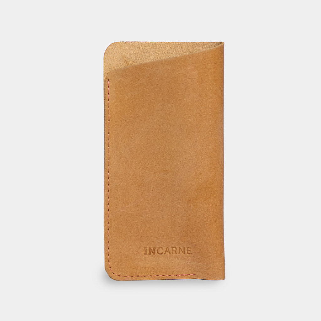 Captura de estuche de anteojos de cuero
