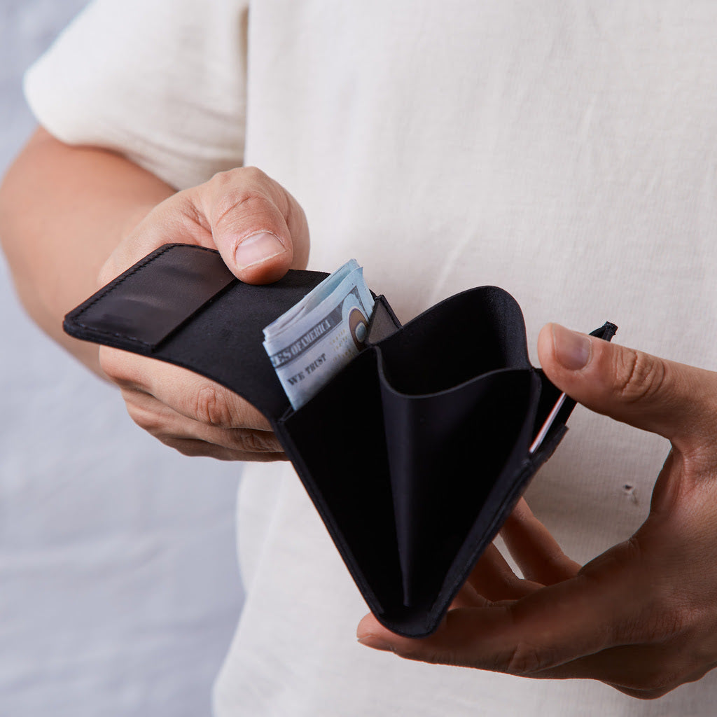 Lean Kompaktní peněženka s RFID blokováním vyrobená z vintage kůže