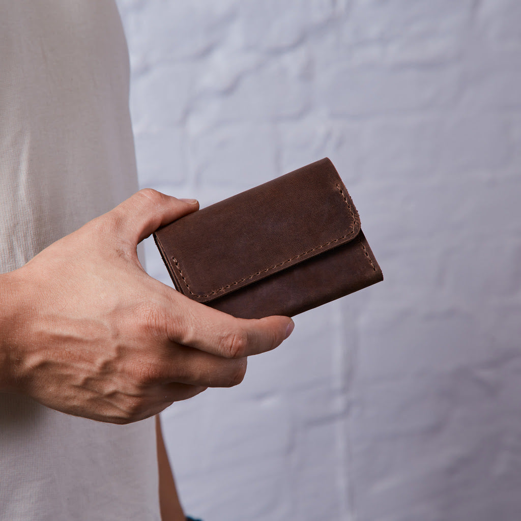Lean Kompaktní peněženka s RFID blokováním vyrobená z vintage kůže