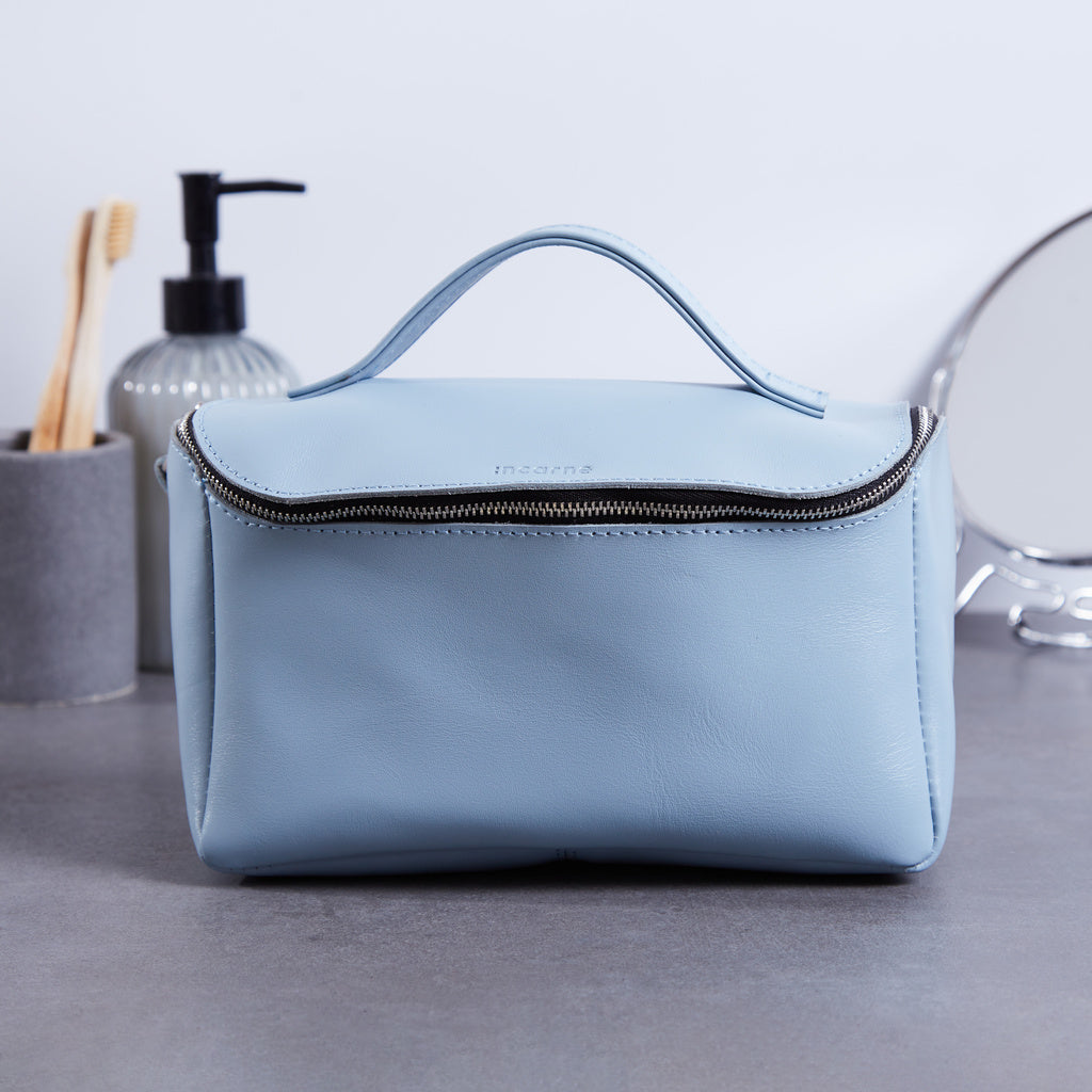Bolsa de maquillaje Timeless de piel clásica