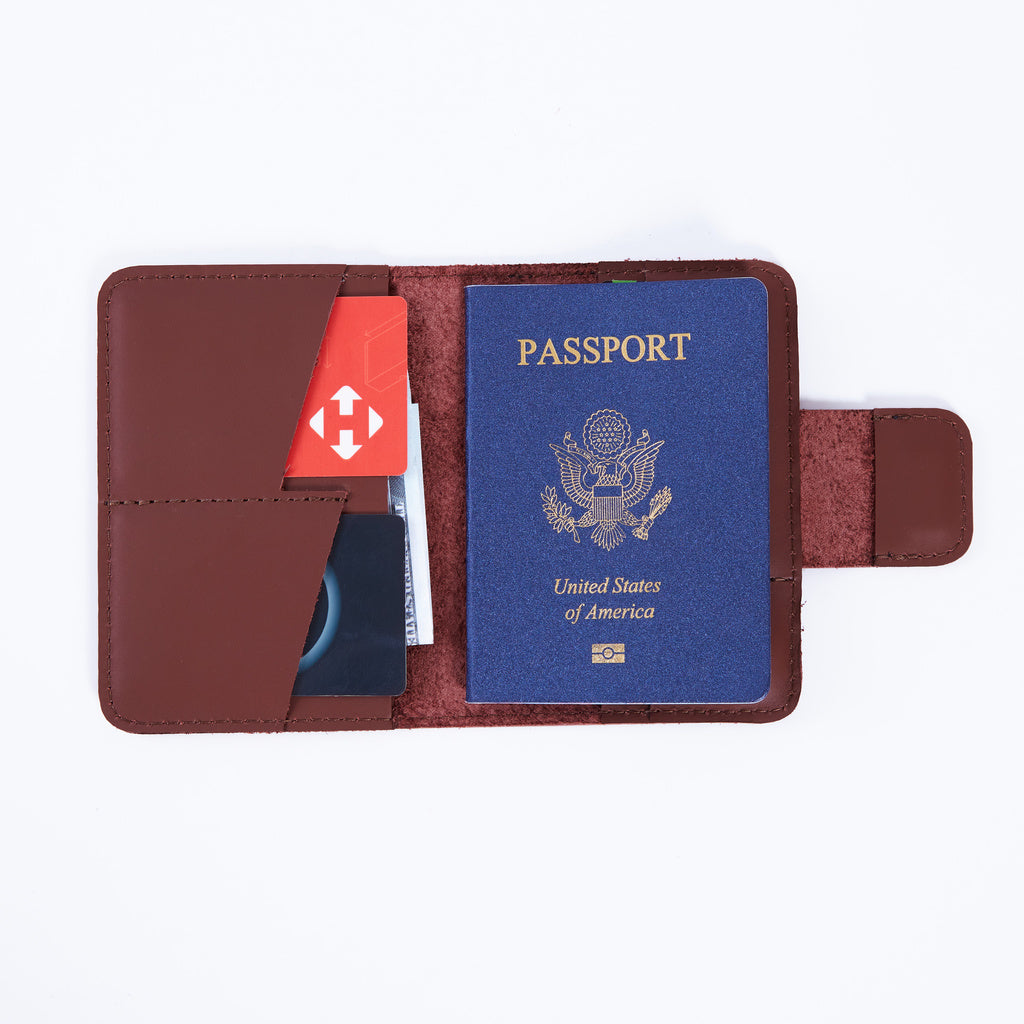 Étui pour passeport Smart Journey pour voyager avec AirTag et porte-cartes en cuir classique