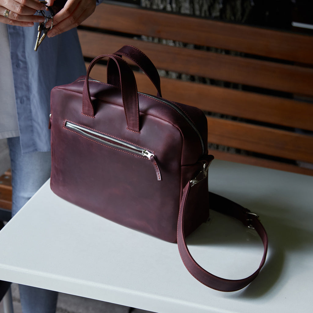 New Traveller Bolso de viaje y diario grande de piel