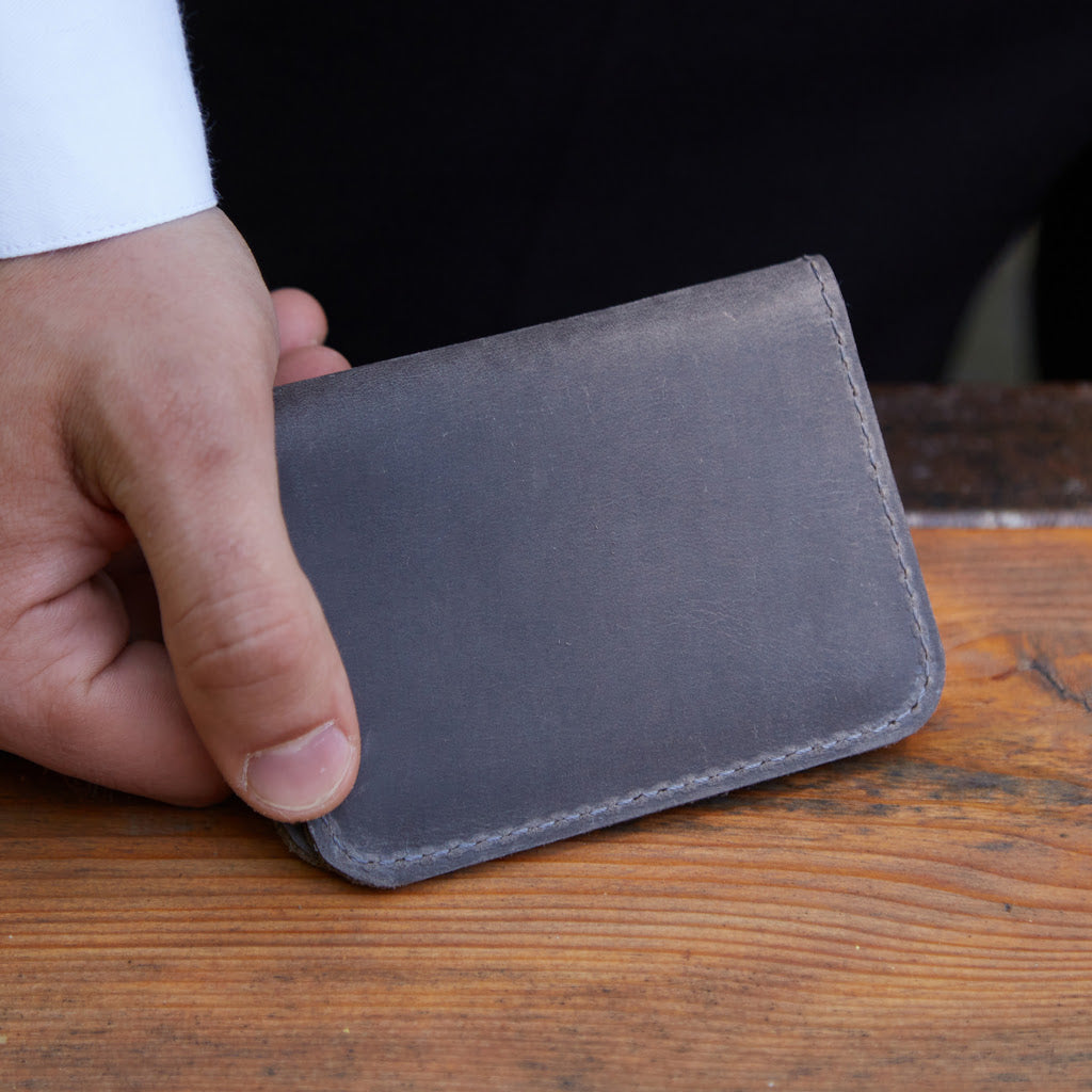 Leather holder for ID card and driver's license