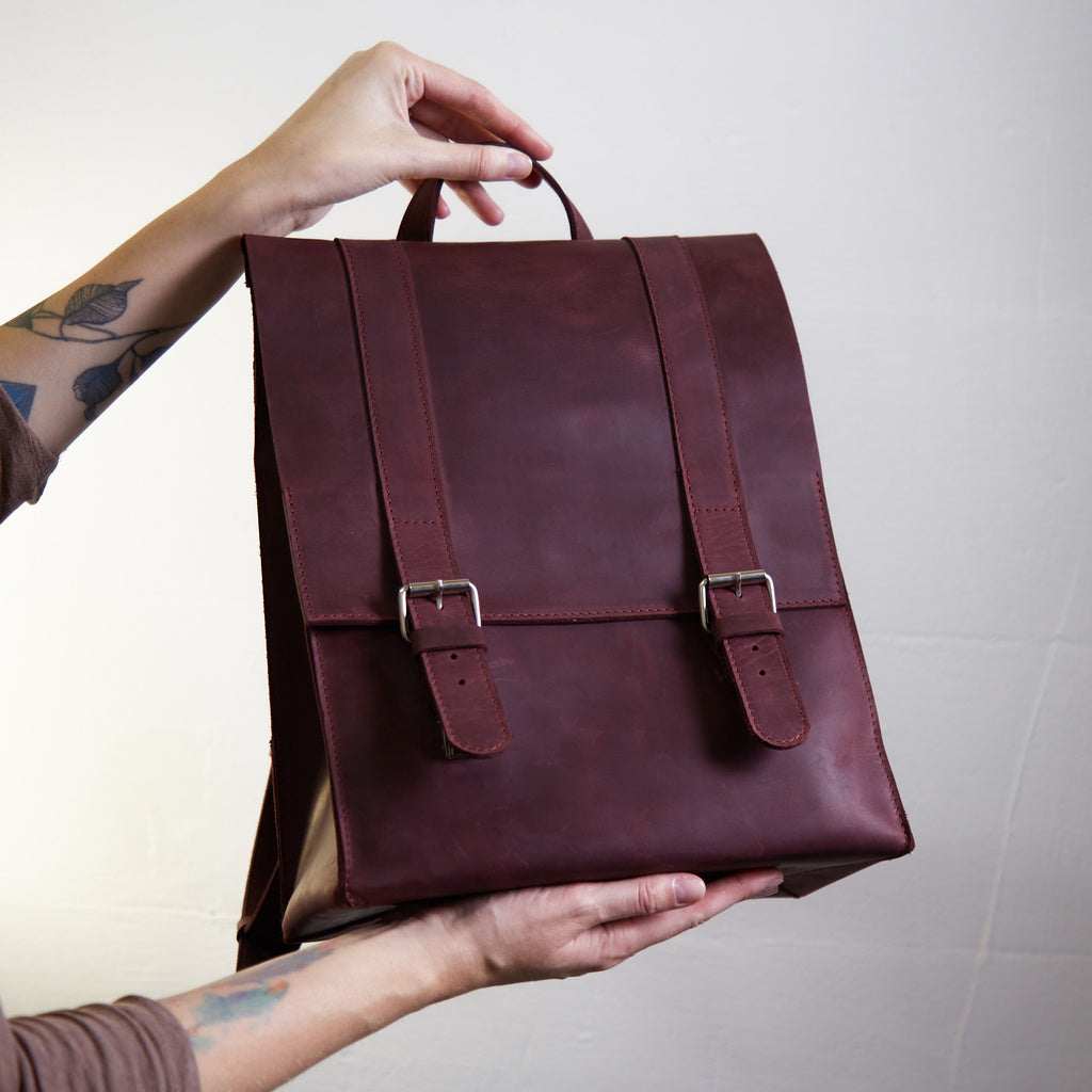 Gloria Lederrucksack mit Laptopfach