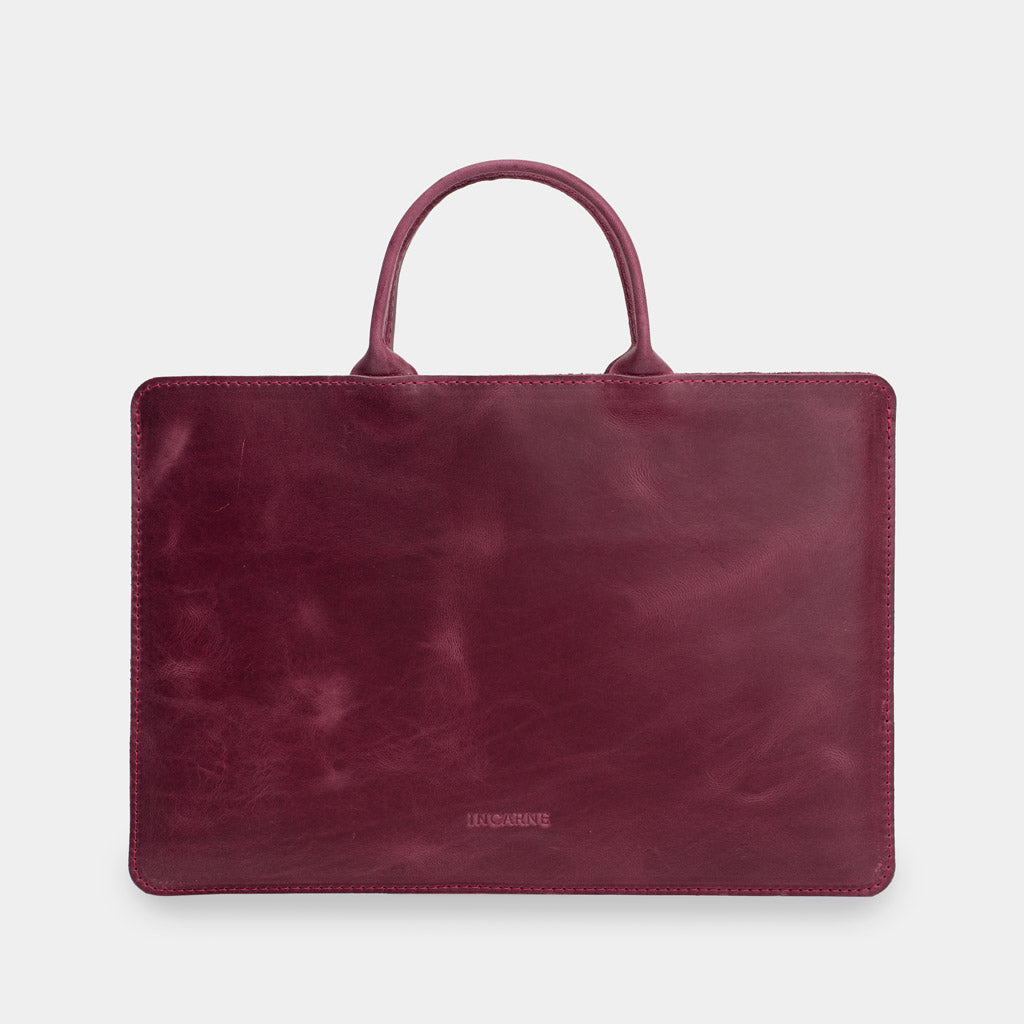 Manche d'ordinateur portable en cuir de tige